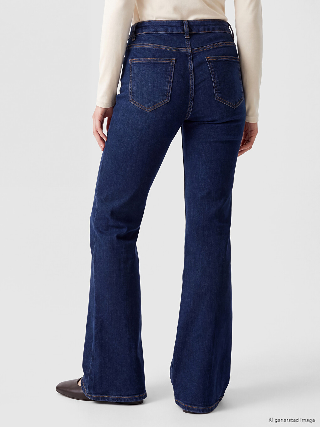High Waist Flare Fit Women's Jeans-3