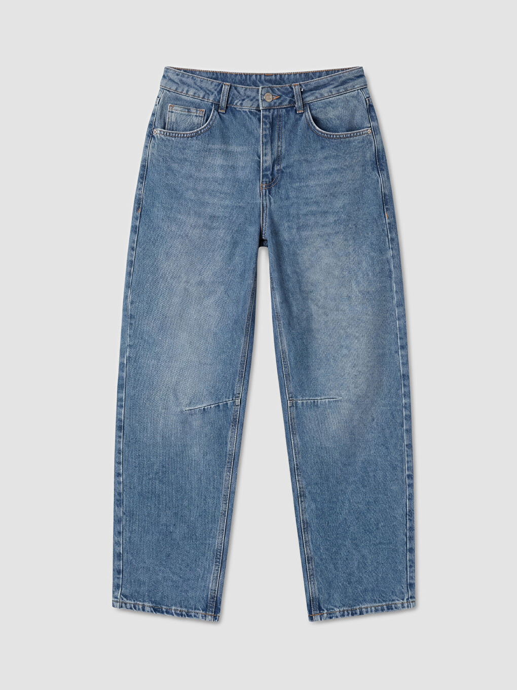 İndigo Barrel Fit Kadın Jean Pantolon