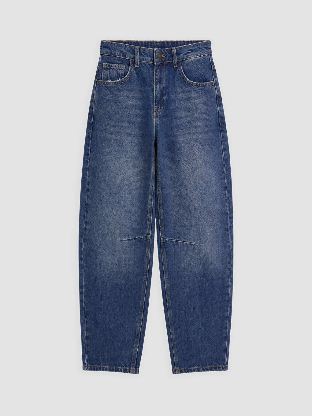 İndigo Barrel Fit Kadın Jean Pantolon-4