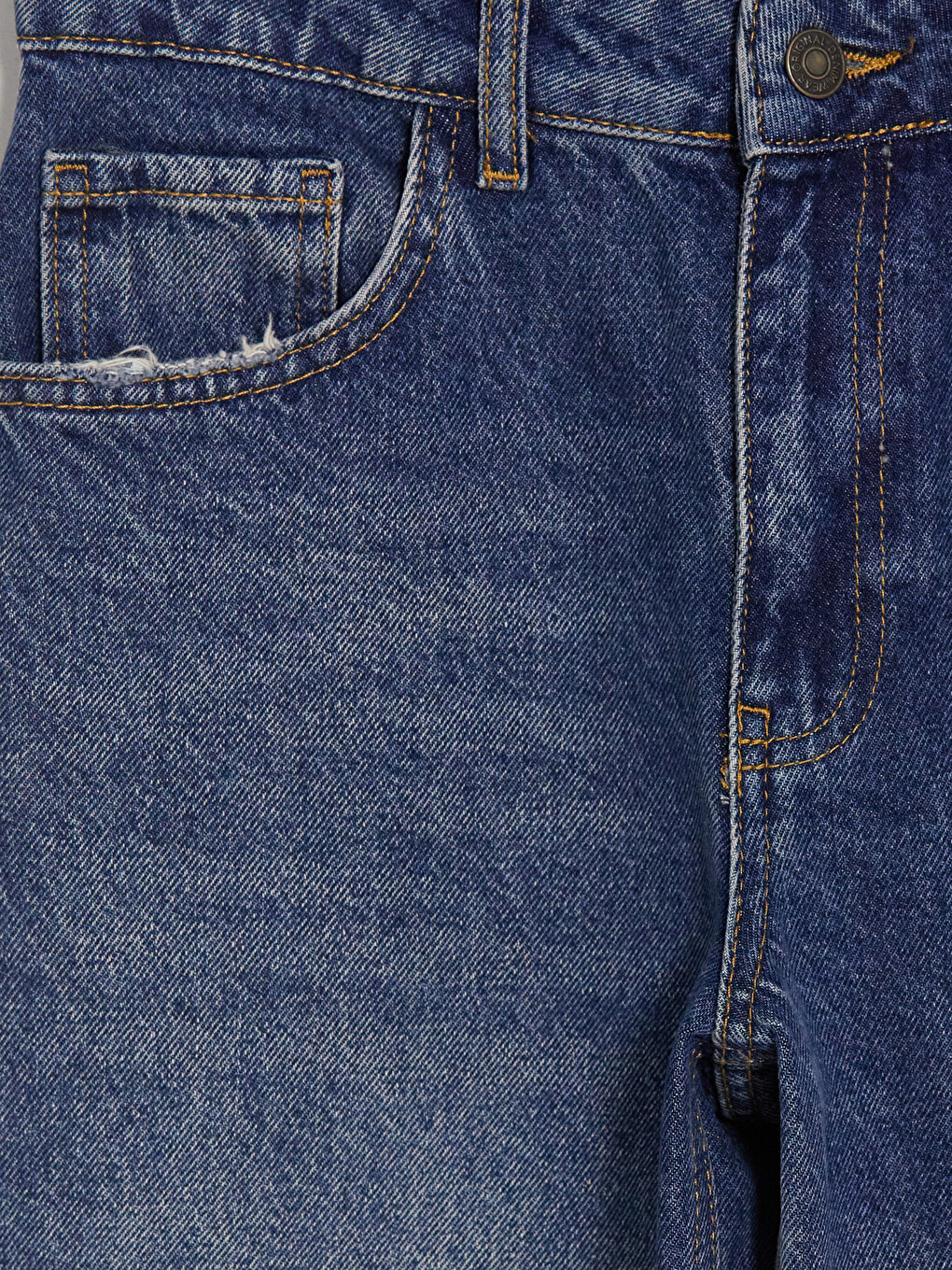 İndigo Barrel Fit Kadın Jean Pantolon-6