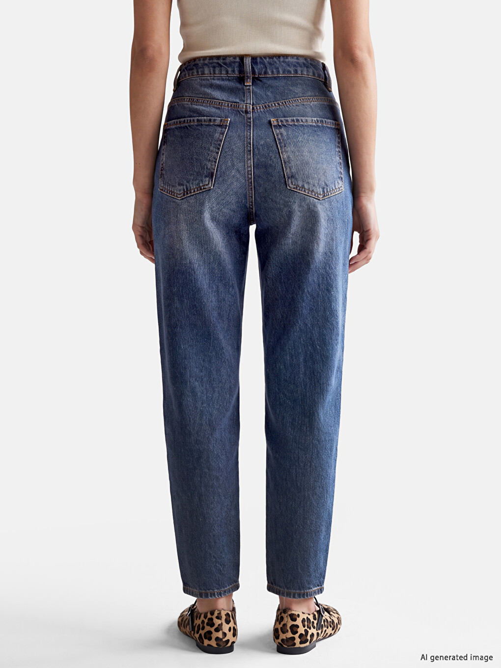 İndigo Barrel Fit Kadın Jean Pantolon-3