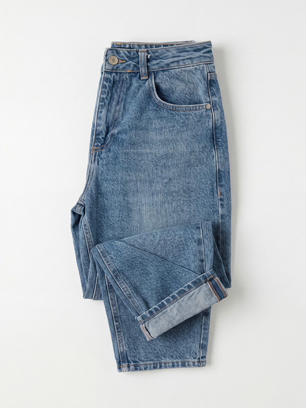 İndigo Barrel Fit Kadın Jean Pantolon-2