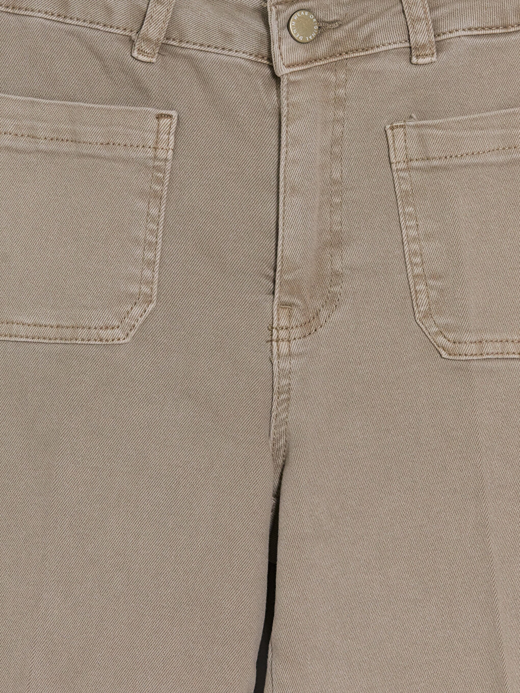 Bej Wideleg Kadın Jean Pantolon-1