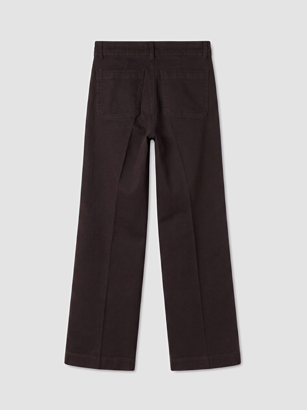 Kahverengi Wideleg Kadın Jean Pantolon-1