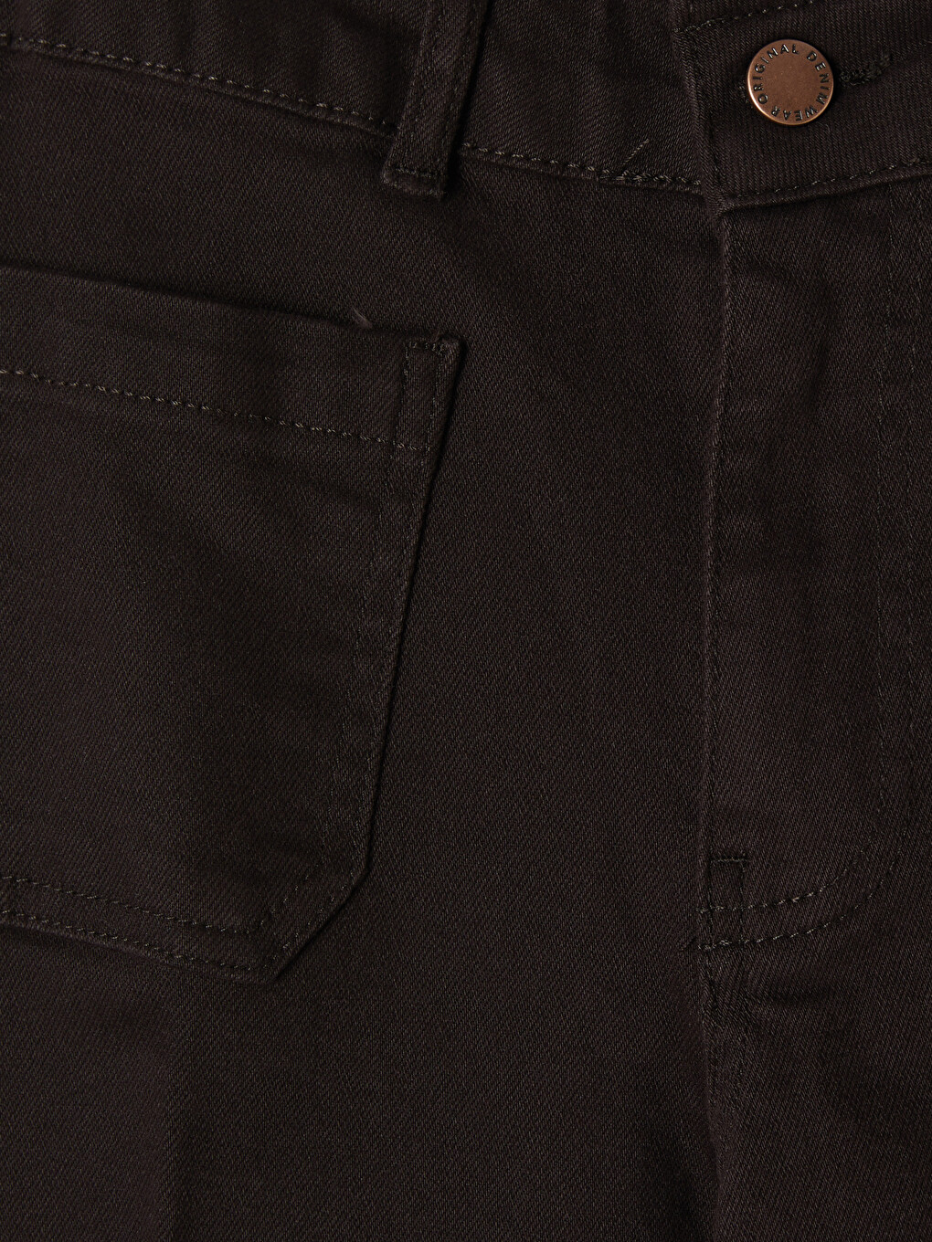 Kahverengi Wideleg Kadın Jean Pantolon-2