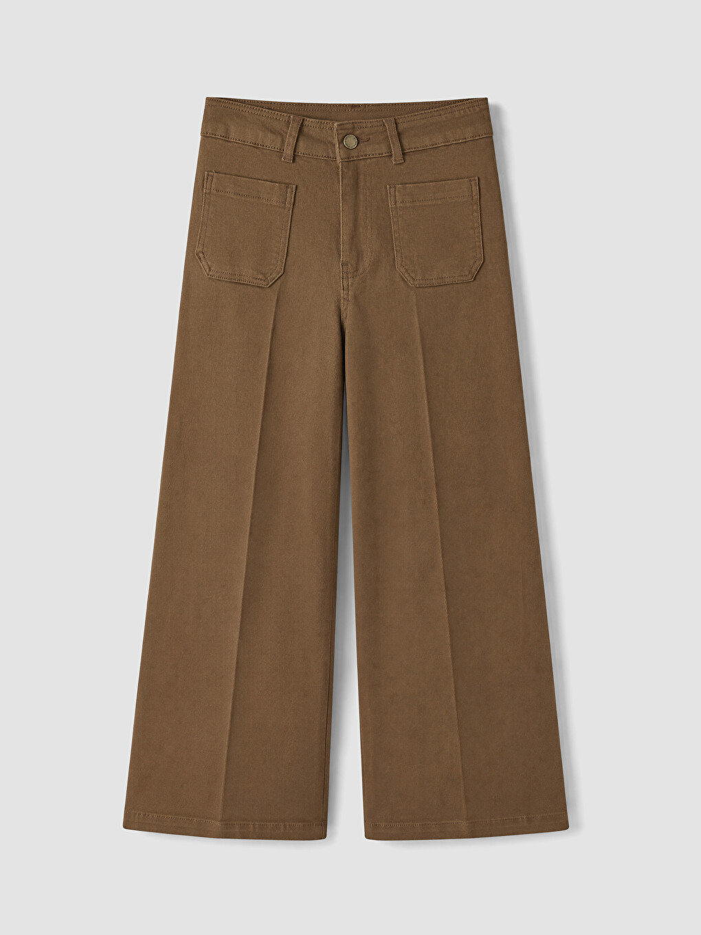 Yeşil Wideleg Kadın Jean Pantolon-4