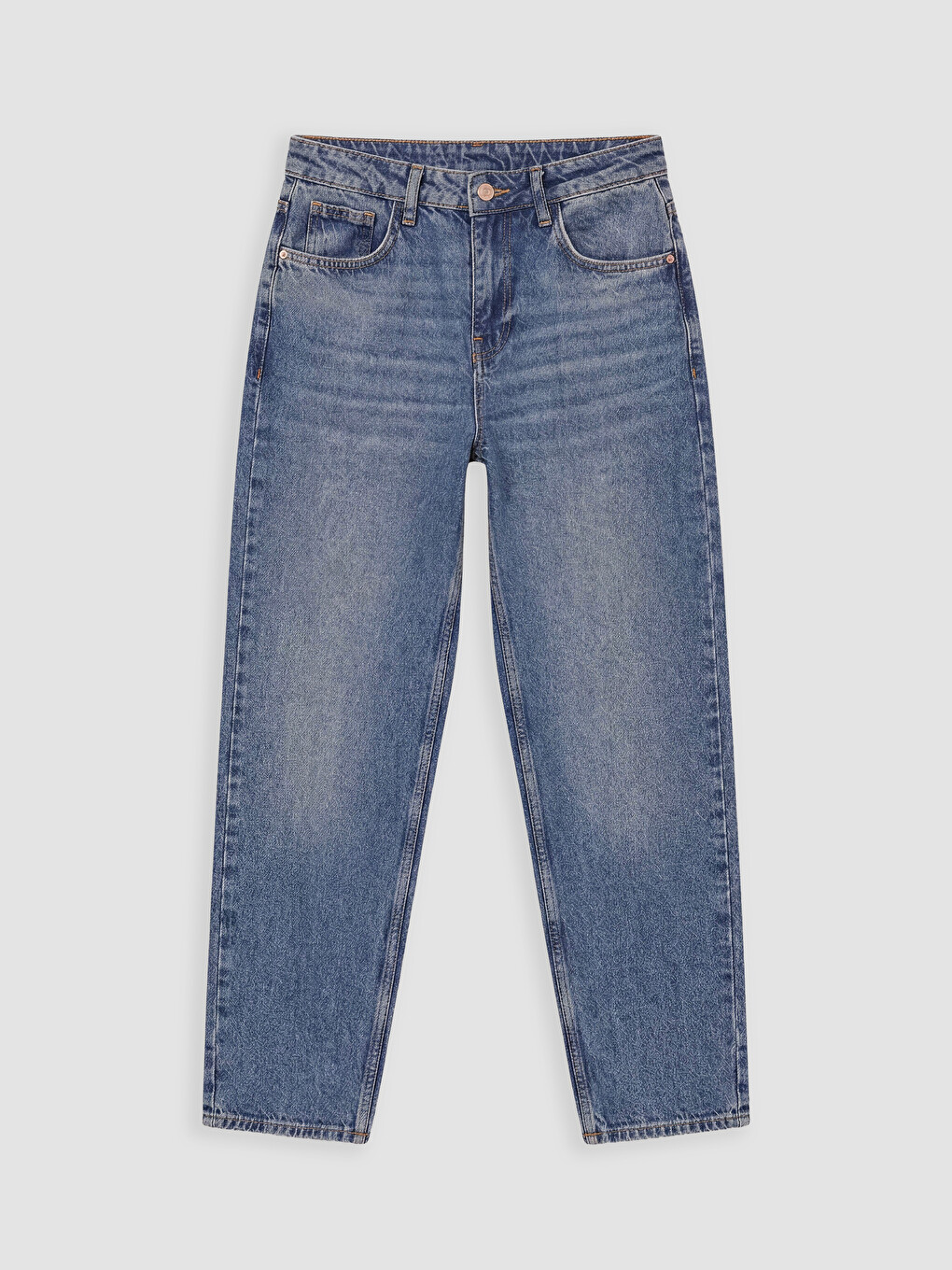 İndigo Barrel Fit Kadın Jean Pantolon
