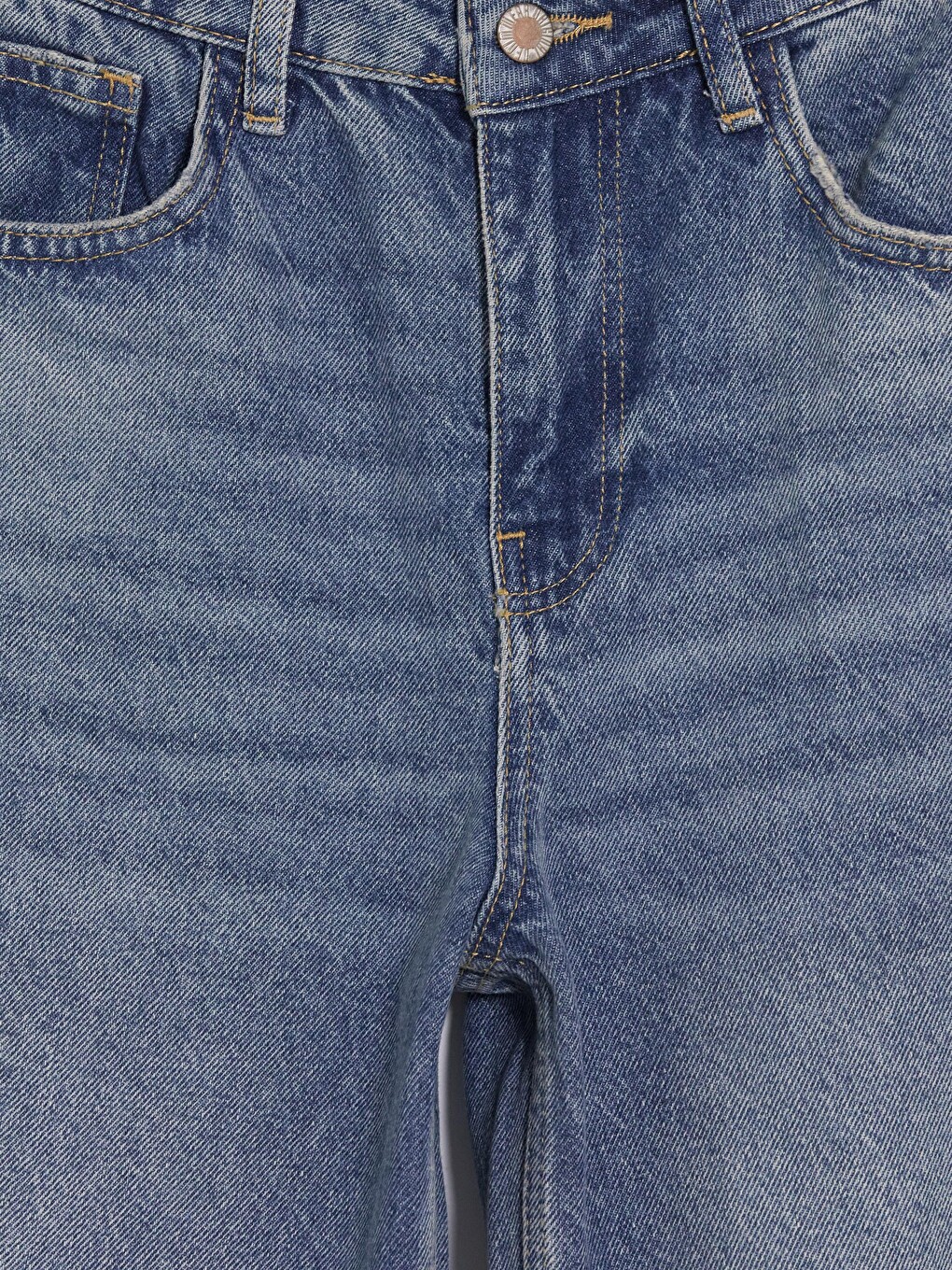 İndigo Barrel Fit Kadın Jean Pantolon-1