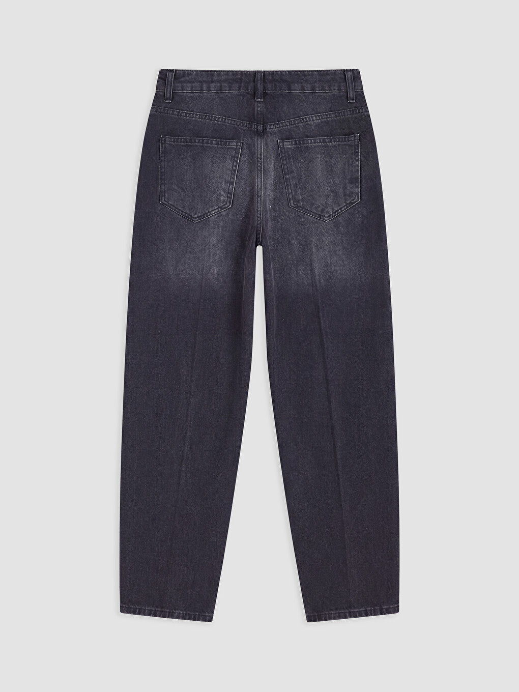 Siyah Barrel Fit Kadın Jean Pantolon-5