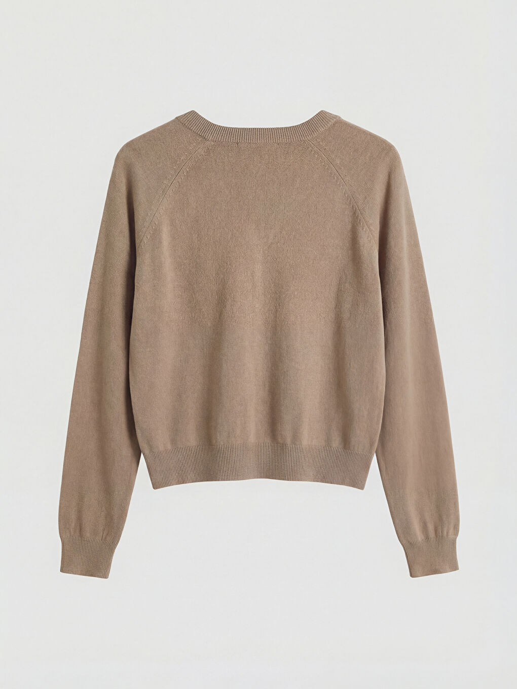 Bej V Yaka Kadın Triko Kazak-5