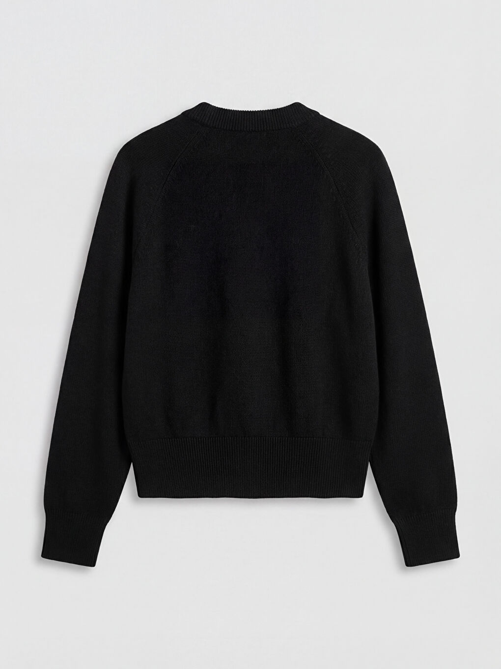 Siyah Bisiklet Yaka Kadın Triko Hırka-5