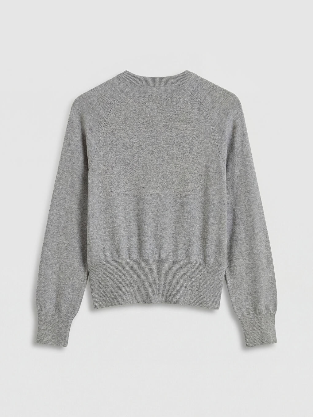 Gri Bisiklet Yaka Kadın Triko Hırka-5