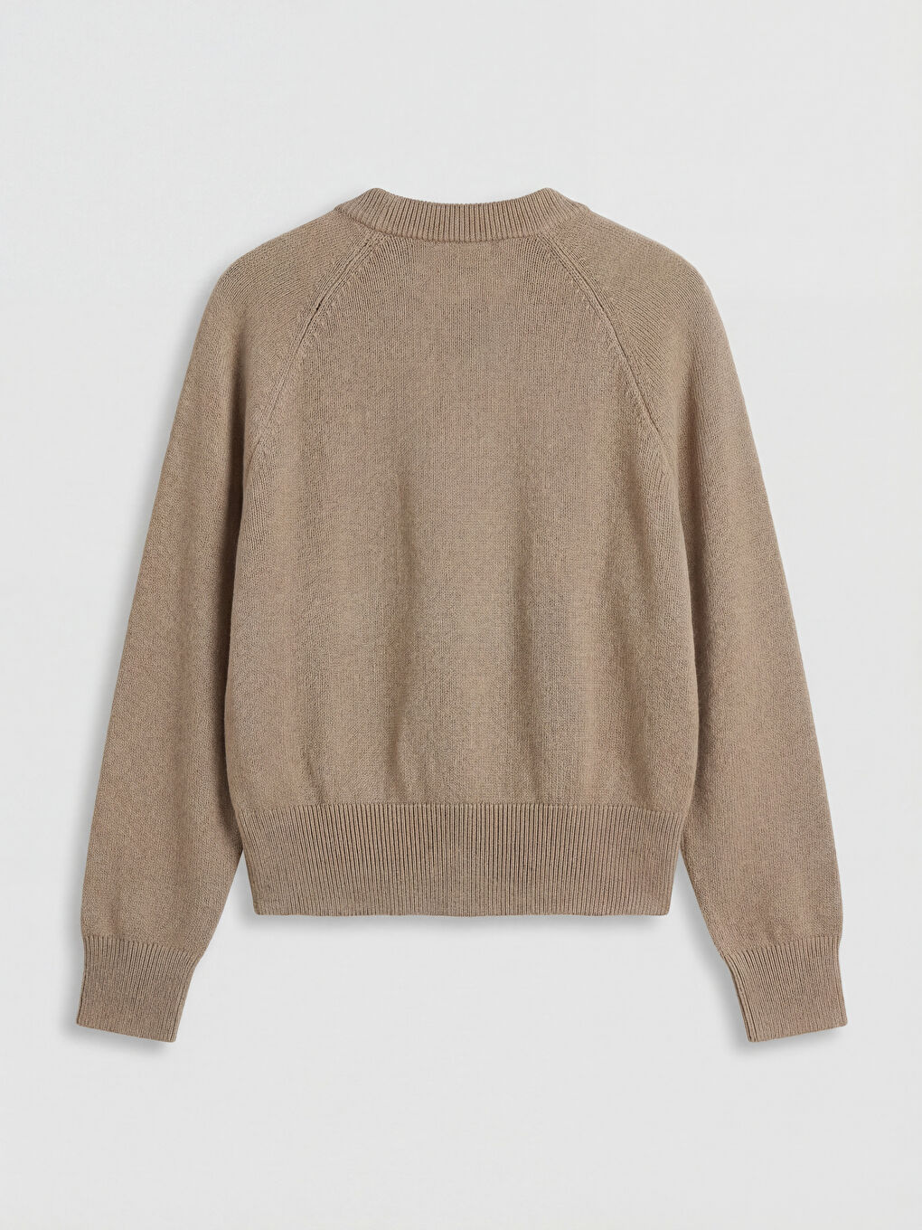 Bej Bisiklet Yaka Kadın Triko Hırka-5