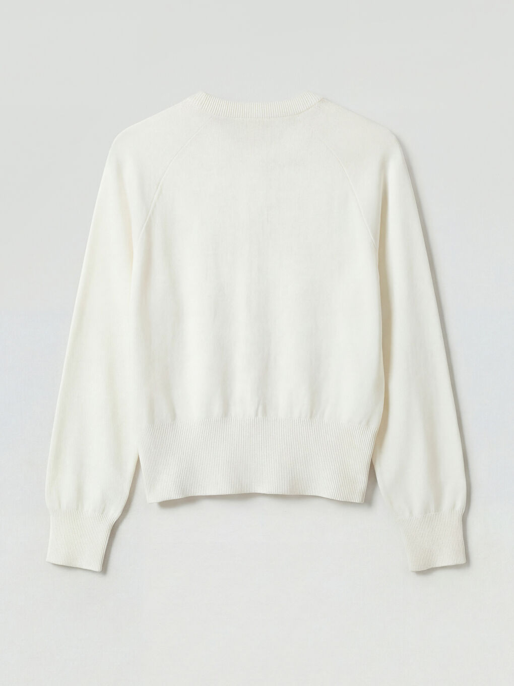 Ekru Bisiklet Yaka Kadın Triko Hırka-5