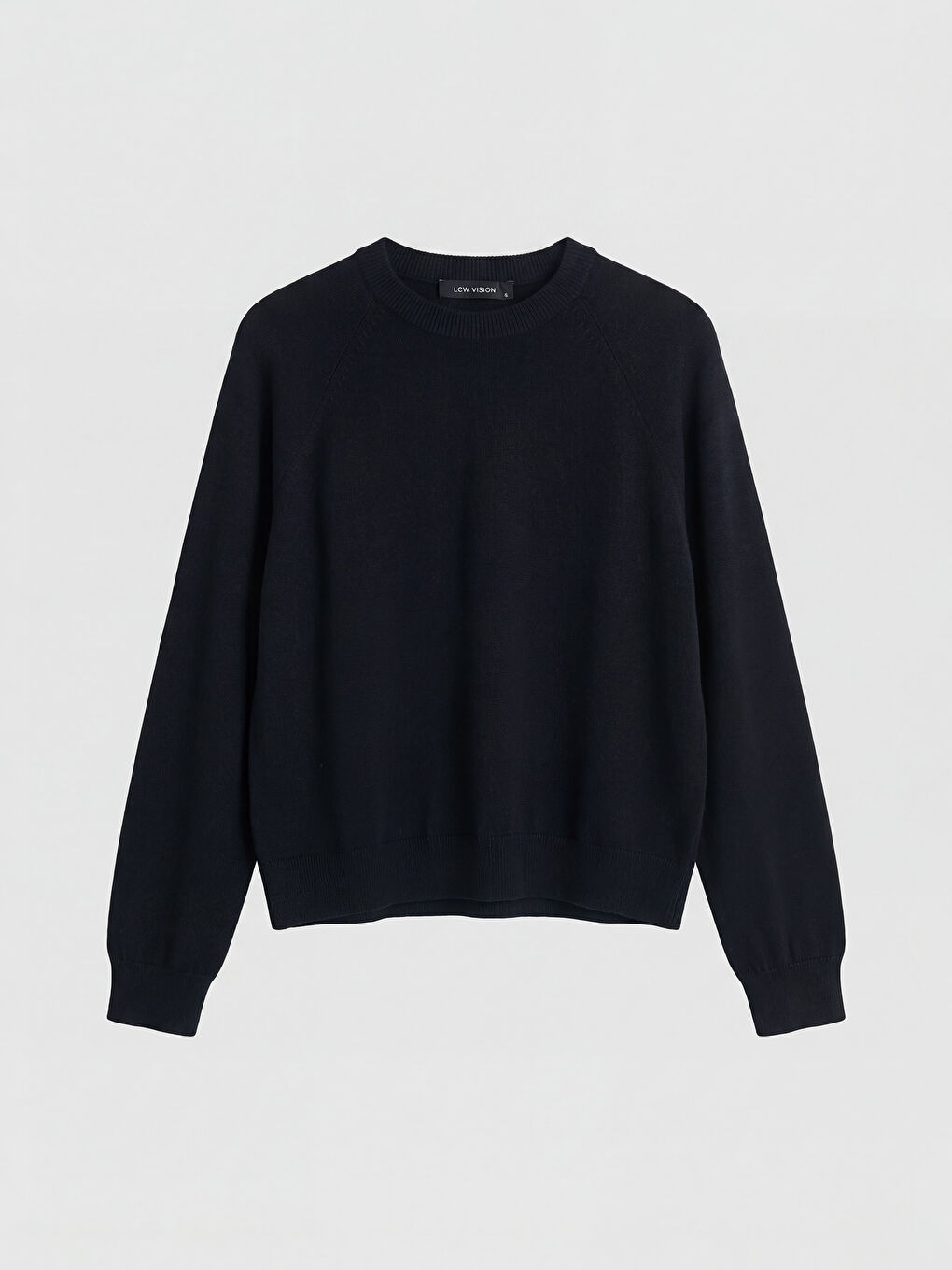 Siyah Bisiklet Yaka Kadın Triko Kazak-4