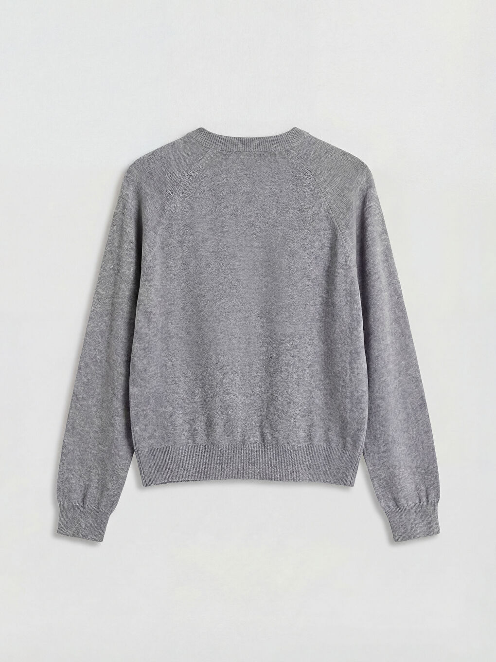 Gri Bisiklet Yaka Kadın Triko Kazak-5