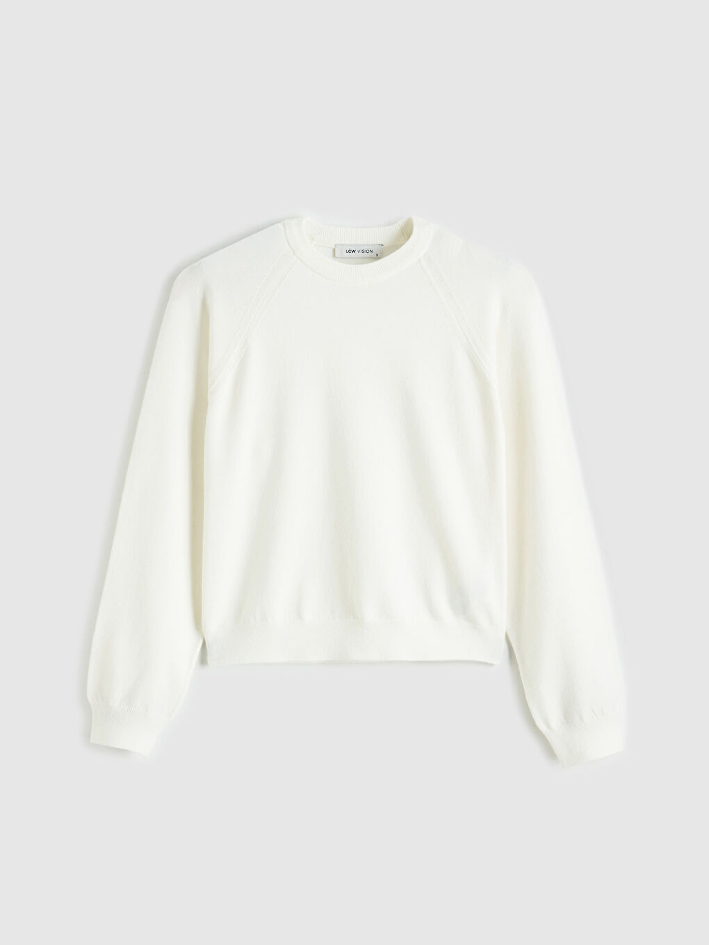 Ekru Bisiklet Yaka Kadın Triko Kazak-3