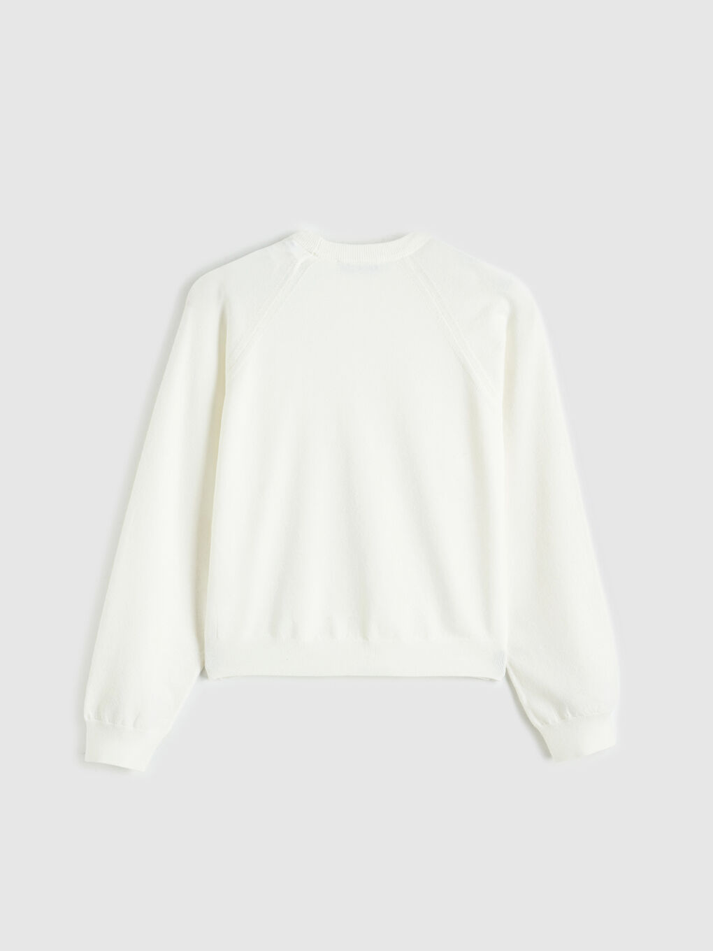 Ekru Bisiklet Yaka Kadın Triko Kazak-4