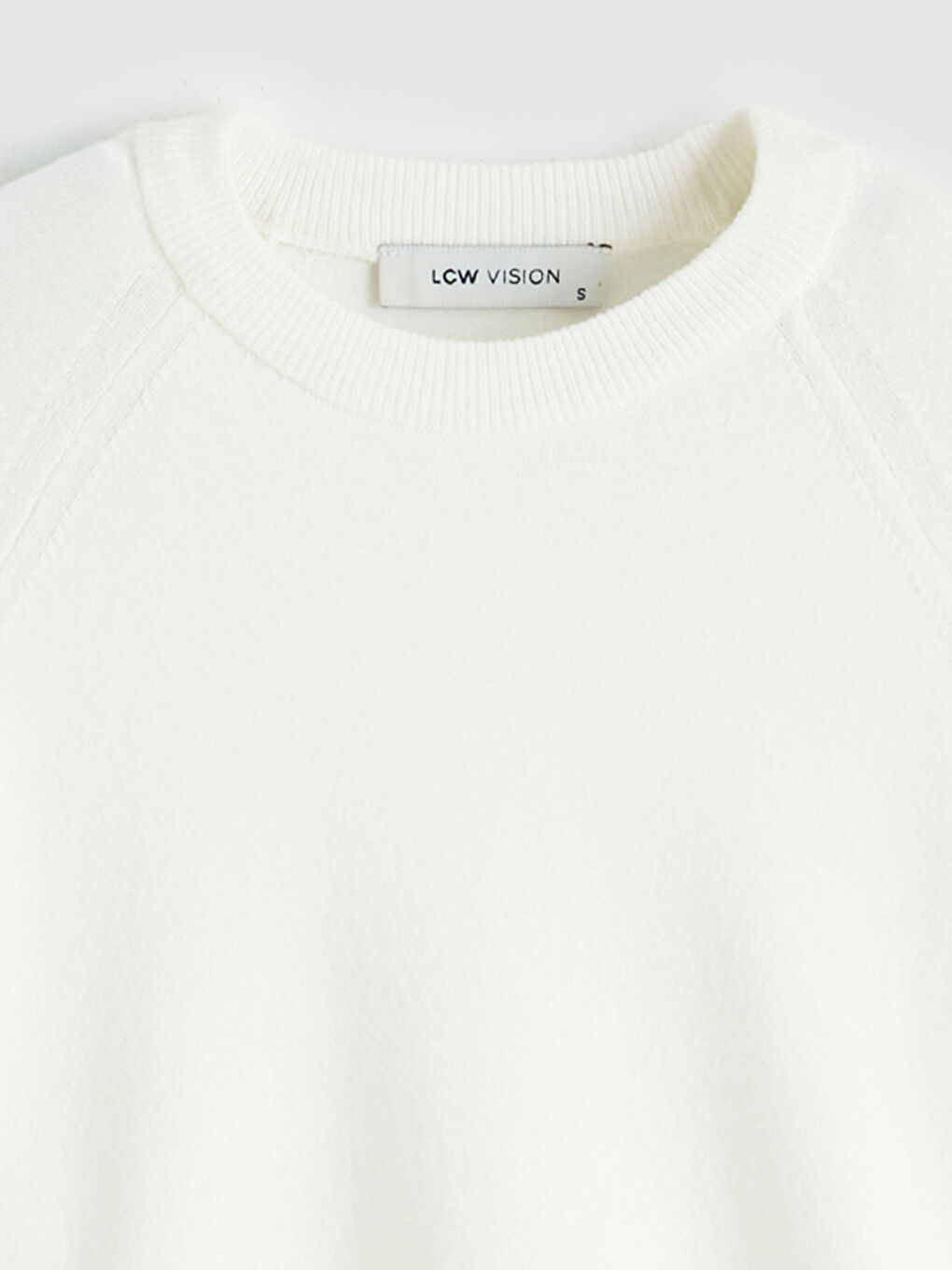 Ekru Bisiklet Yaka Kadın Triko Kazak-5