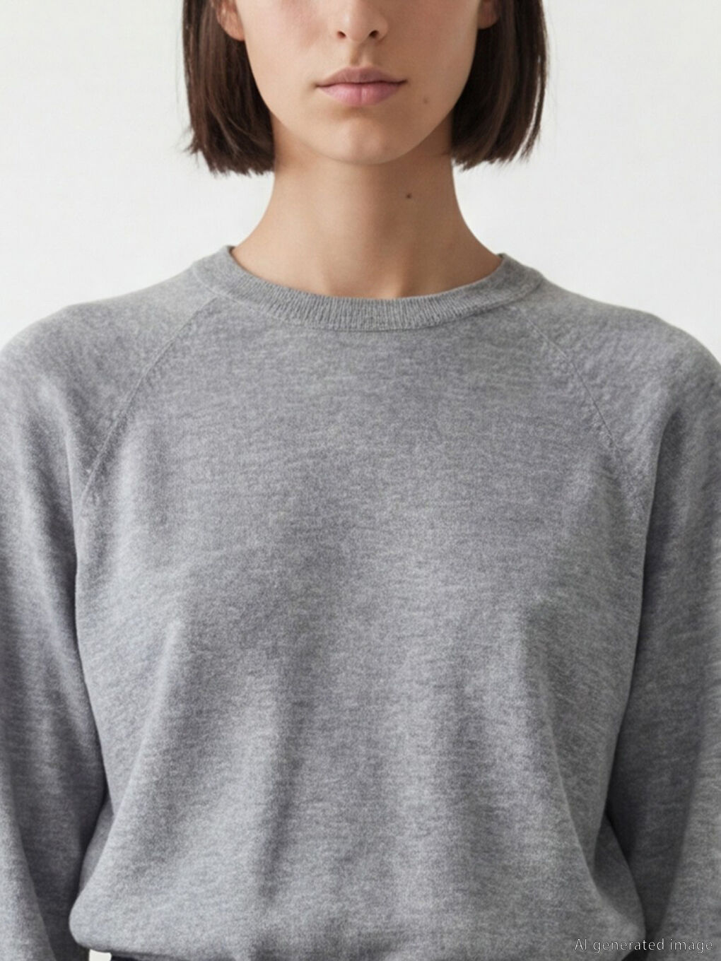 Gri Bisiklet Yaka Kadın Triko Kazak-2