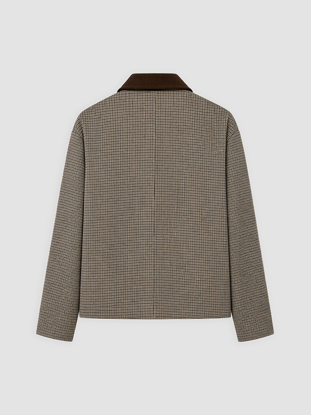 Velvet Shirt Collar Plaid Women's Jacket-1