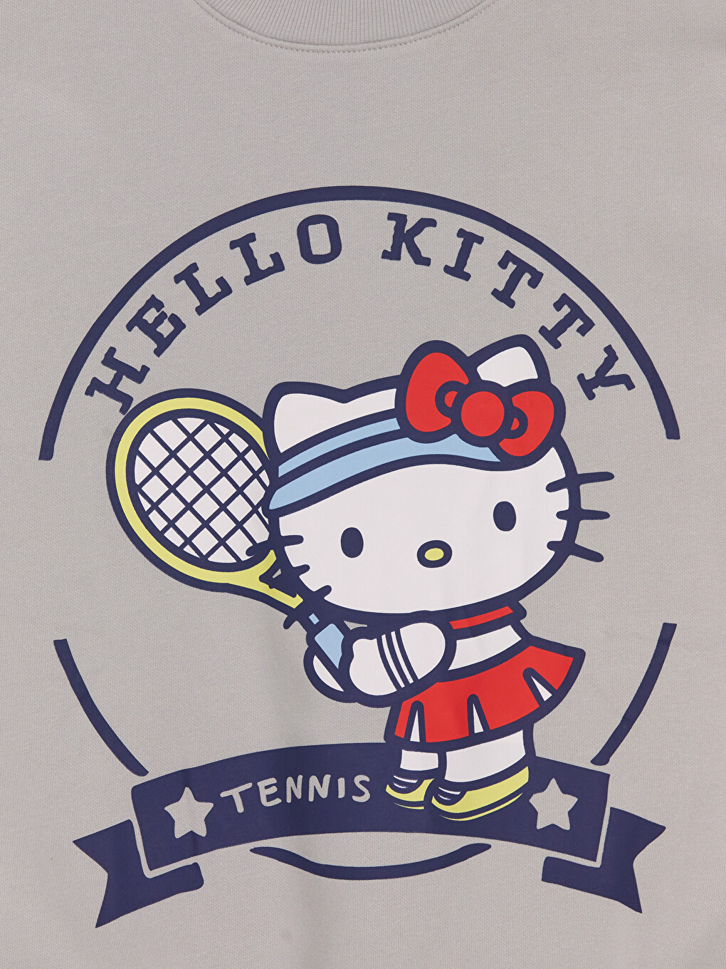 Bisiklet Yaka Hello Kitty Baskılı Kız Çocuk Sweatshirt-1