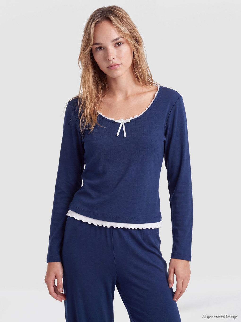 İndigo U Yaka Kadın Pijama Takım