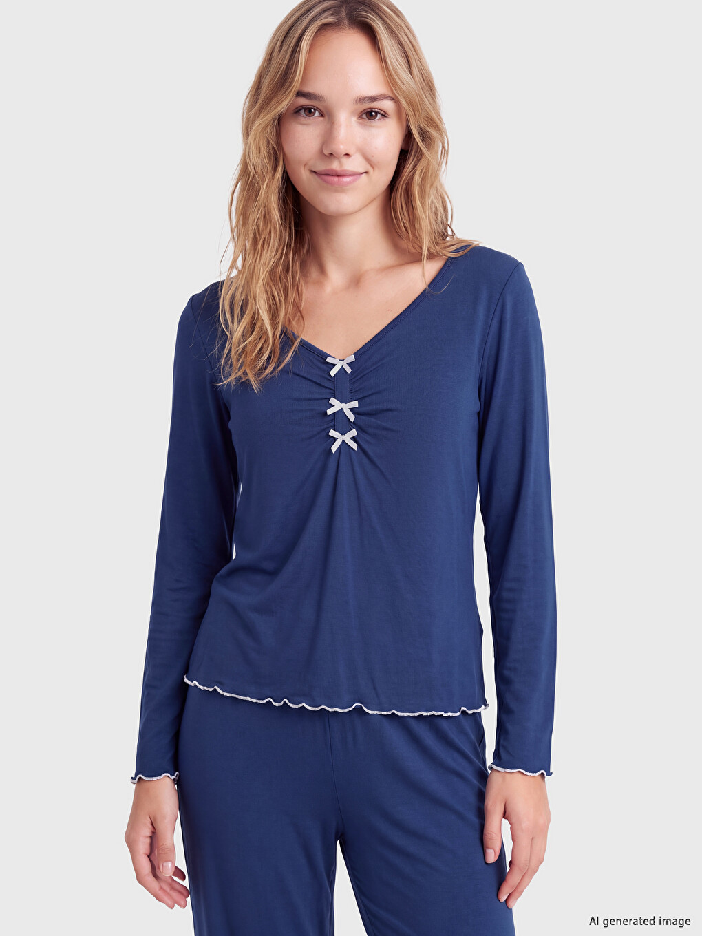 V Neck Women's Pyjamas Set-1