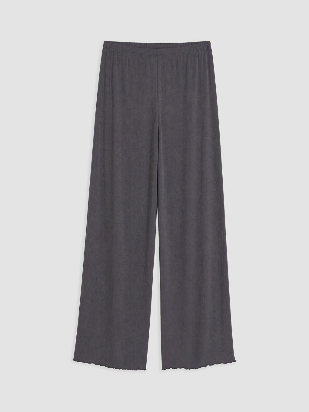 Gri V Yaka Nakışlı Kadın Pijama Takım-3