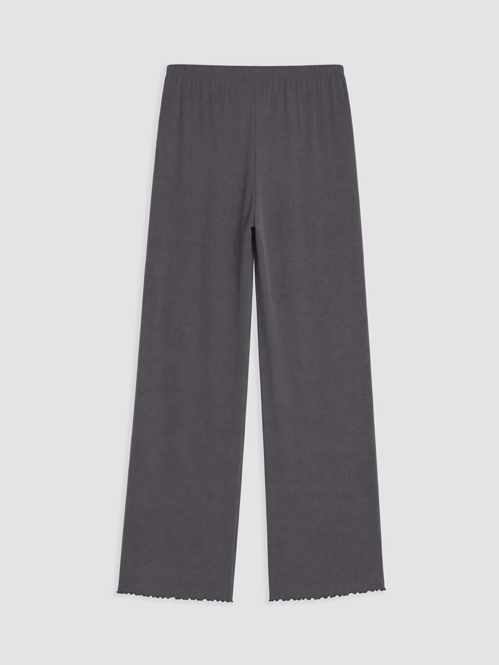 Gri V Yaka Nakışlı Kadın Pijama Takım-4