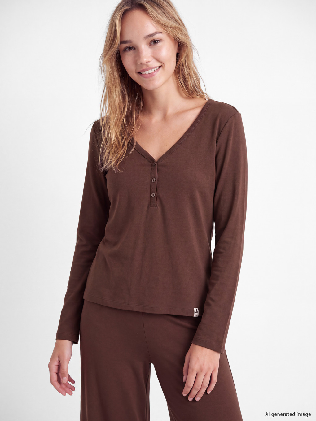 Pyjama-set Mit V-ausschnitt Für Damen-1