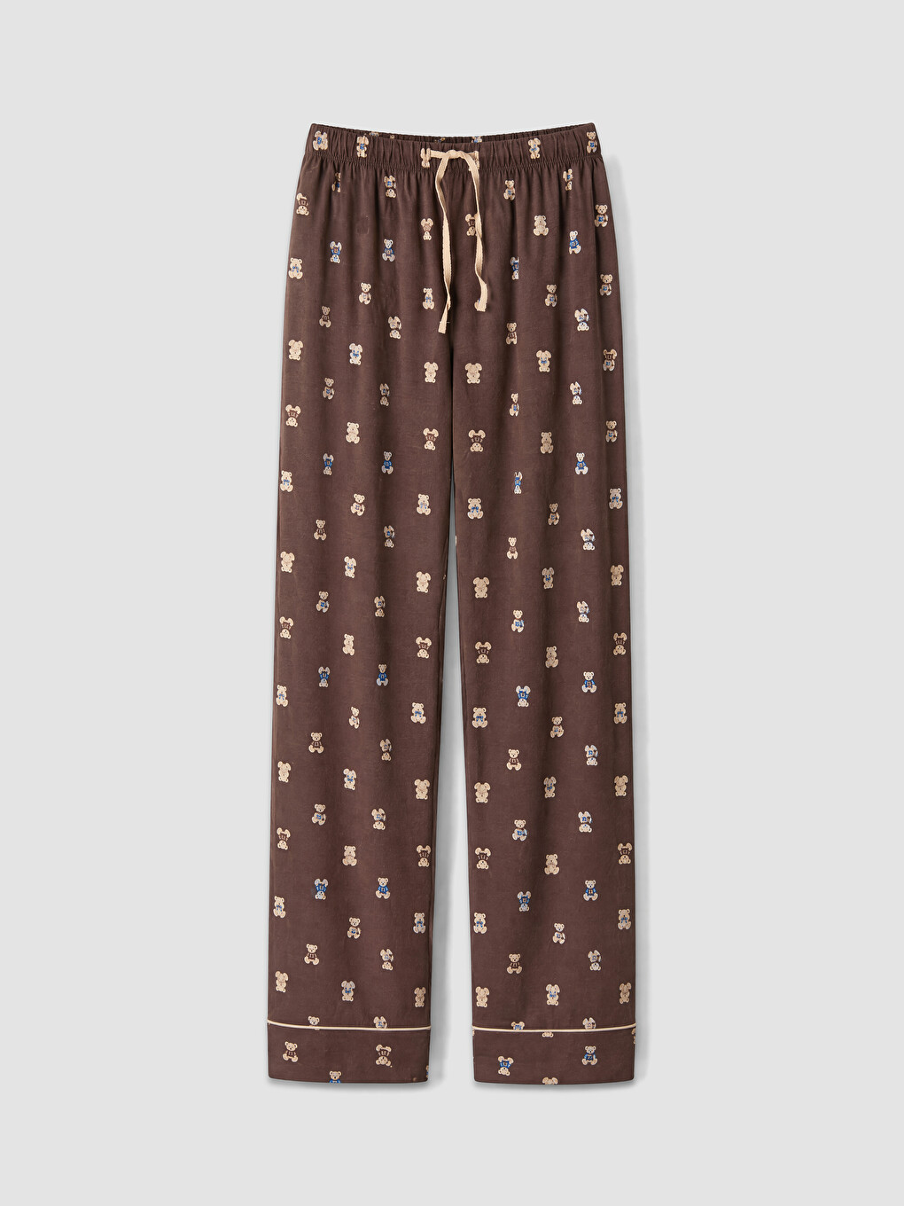 Kahverengi Ayı Desenli Kadın Pijama Takım-9
