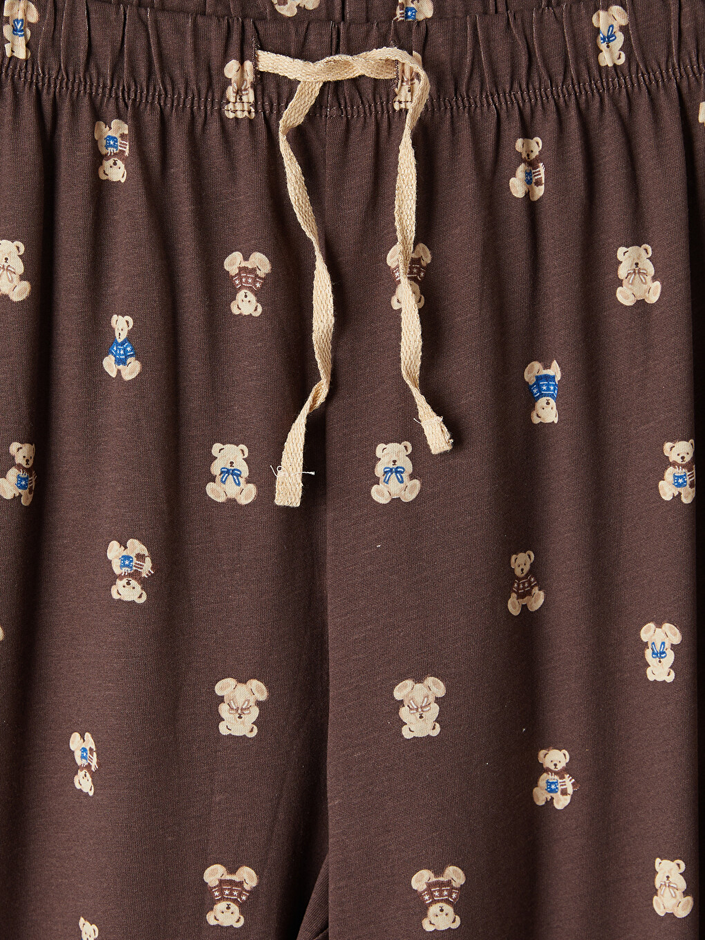 Kahverengi Ayı Desenli Kadın Pijama Takım-10