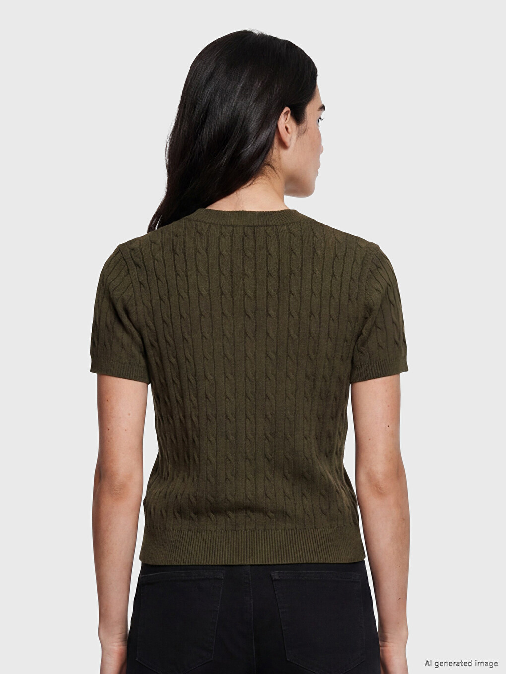 Аран Тоқыма Өрнекті Әйелдер Жемпірі-3