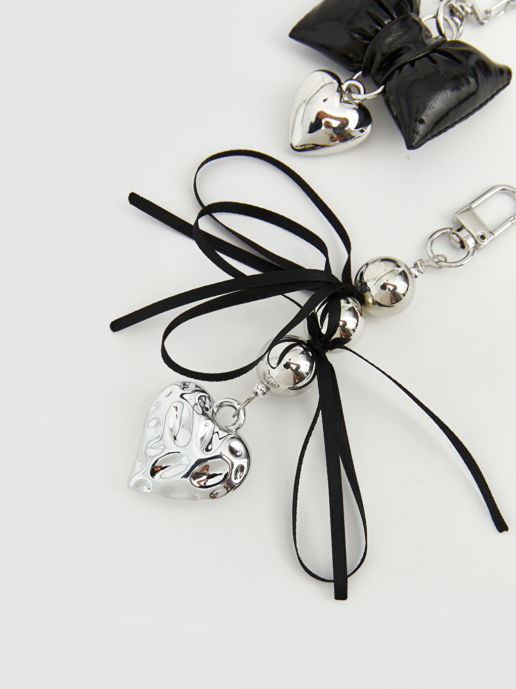 Bow And Heart Detailed Bag Charm-1