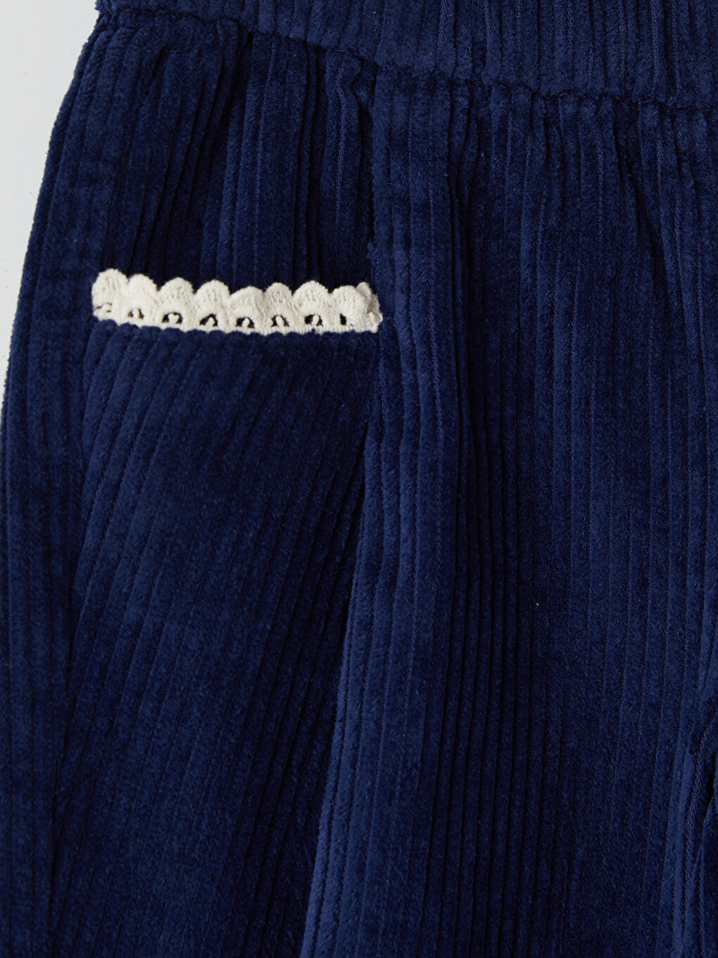 Regular Fit Girls' Velvet Trousers-2