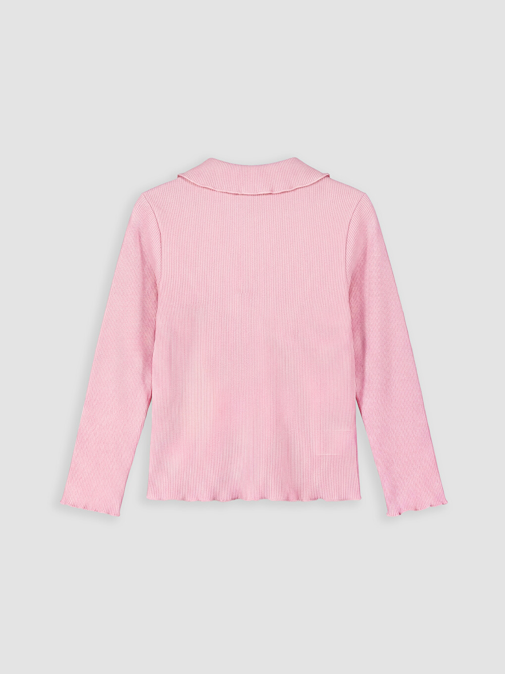 Pembe Bebe Yaka Fitilli Kız Çocuk Tişört-2