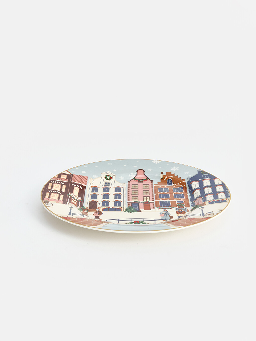 2 Pack New Year Themed Winter Scenery Patterned Plate-1