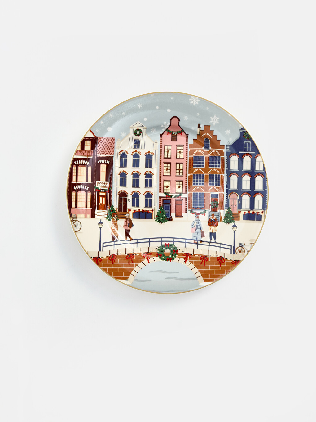2 Pack New Year Themed Winter Scenery Patterned Plate-2