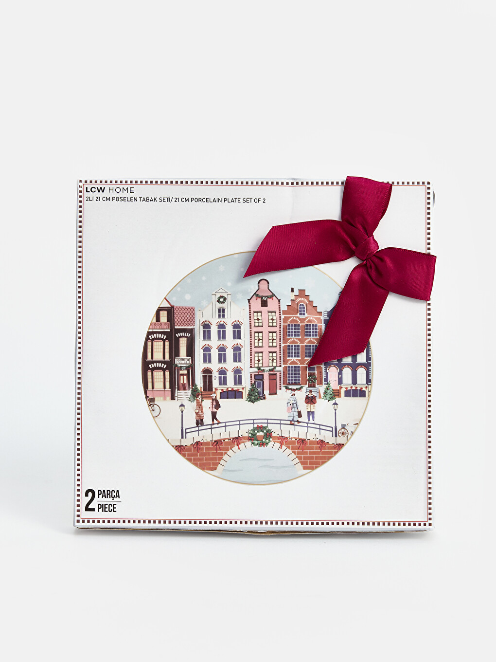 2 Pack New Year Themed Winter Scenery Patterned Plate-4