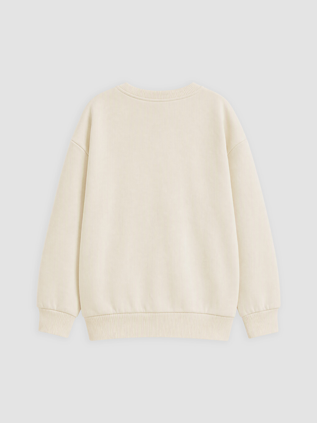 Bej Baskılı Erkek Çocuk Kalın Sweatshirt-1