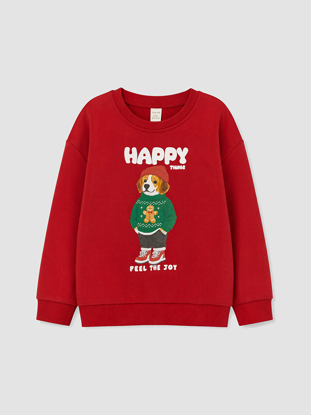Kırmızı Baskılı Erkek Çocuk Kalın Sweatshirt