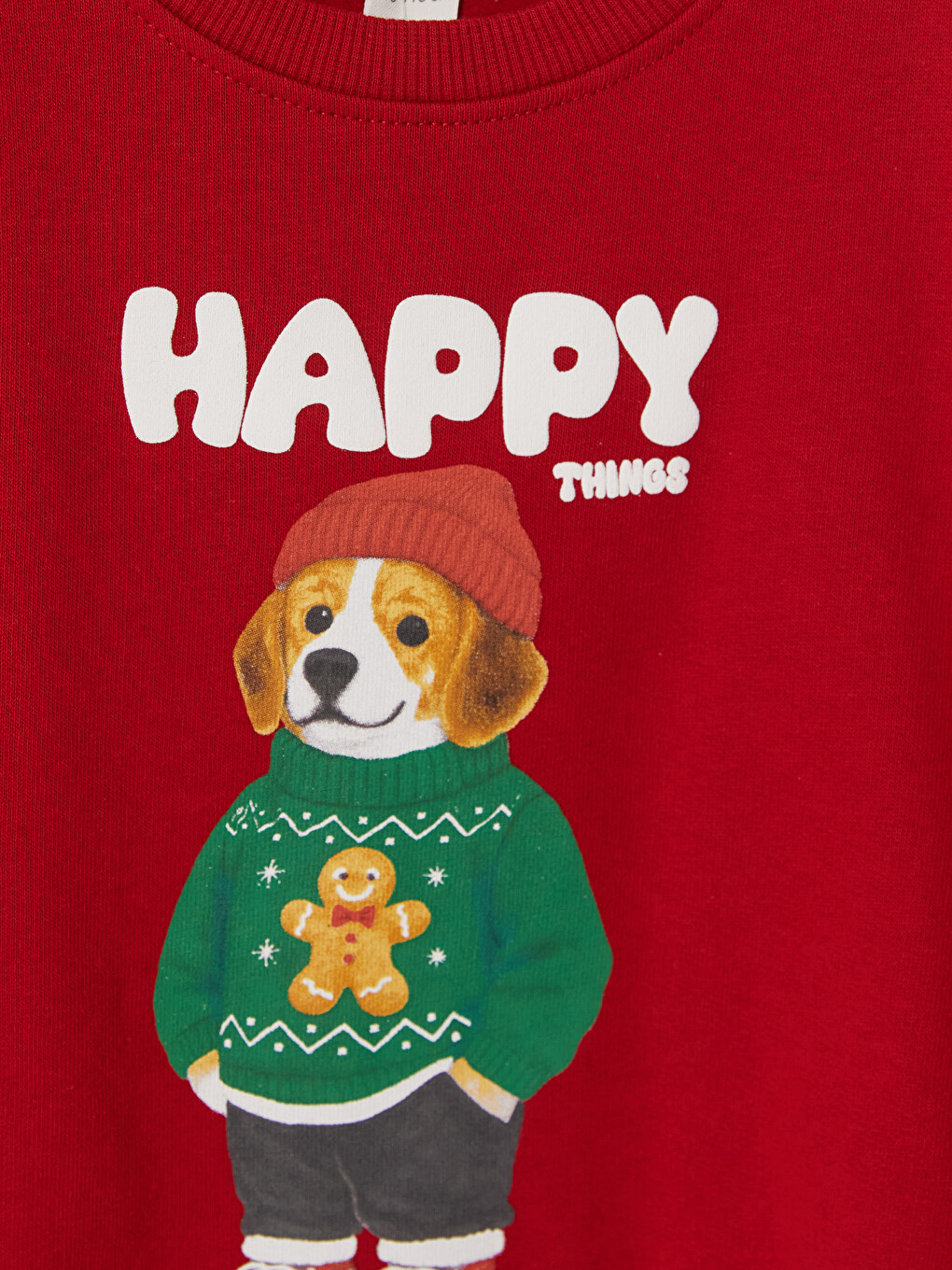 Kırmızı Baskılı Erkek Çocuk Kalın Sweatshirt-2