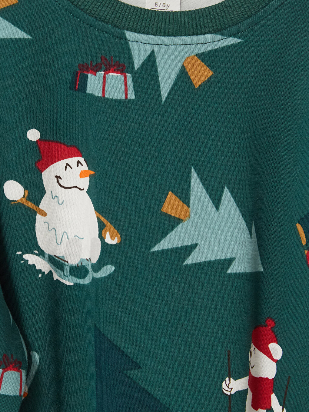 Yeşil Baskılı Erkek Çocuk Kalın Sweatshirt-2