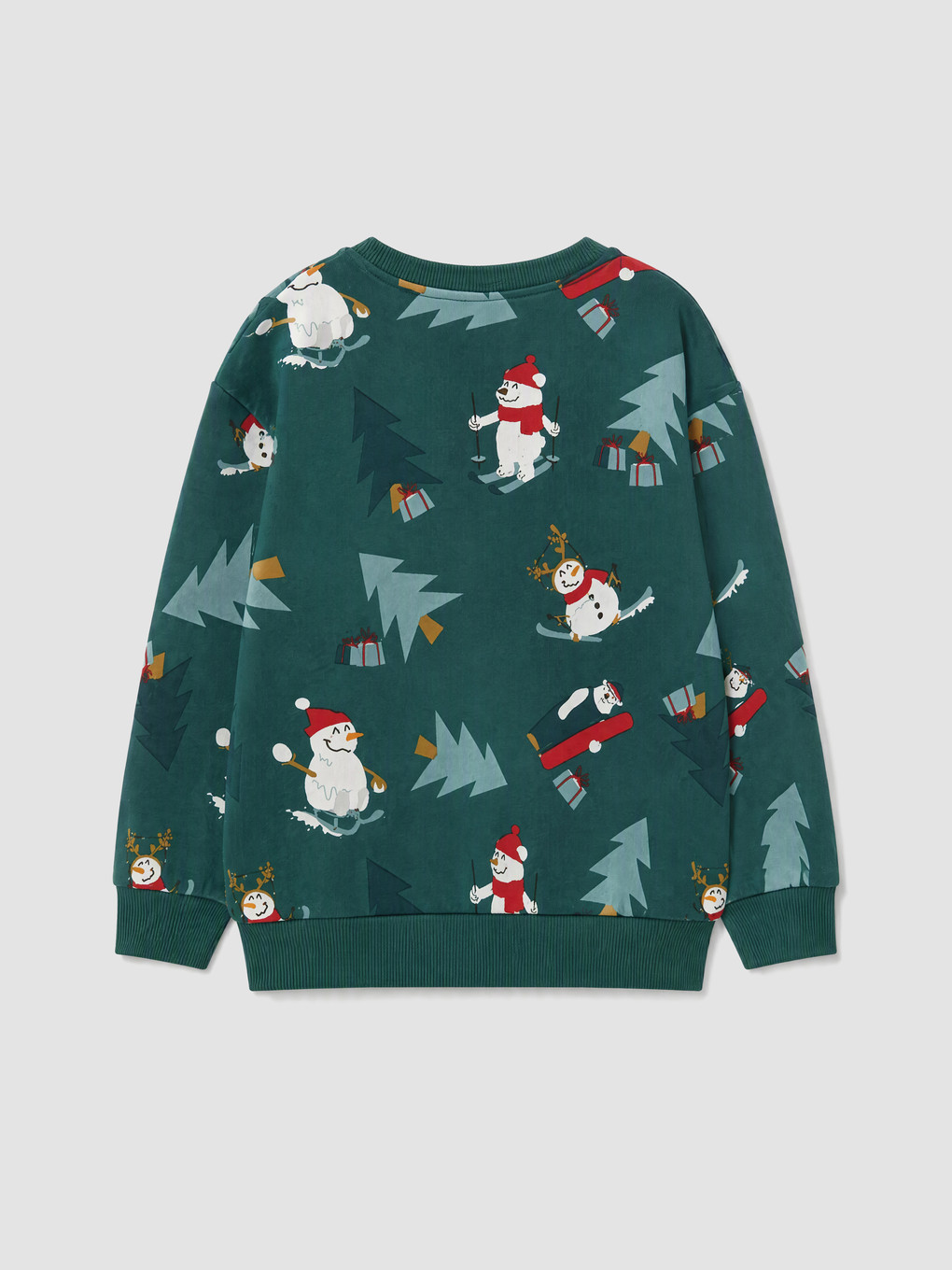 Yeşil Baskılı Erkek Çocuk Kalın Sweatshirt-3