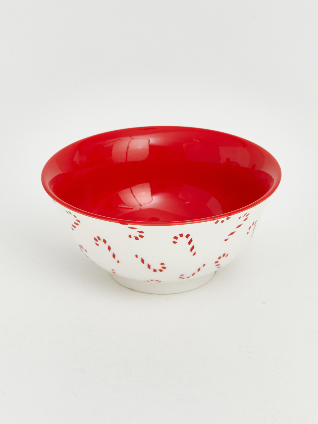 New Year Themed Candy Cane Patterned Bowl-2