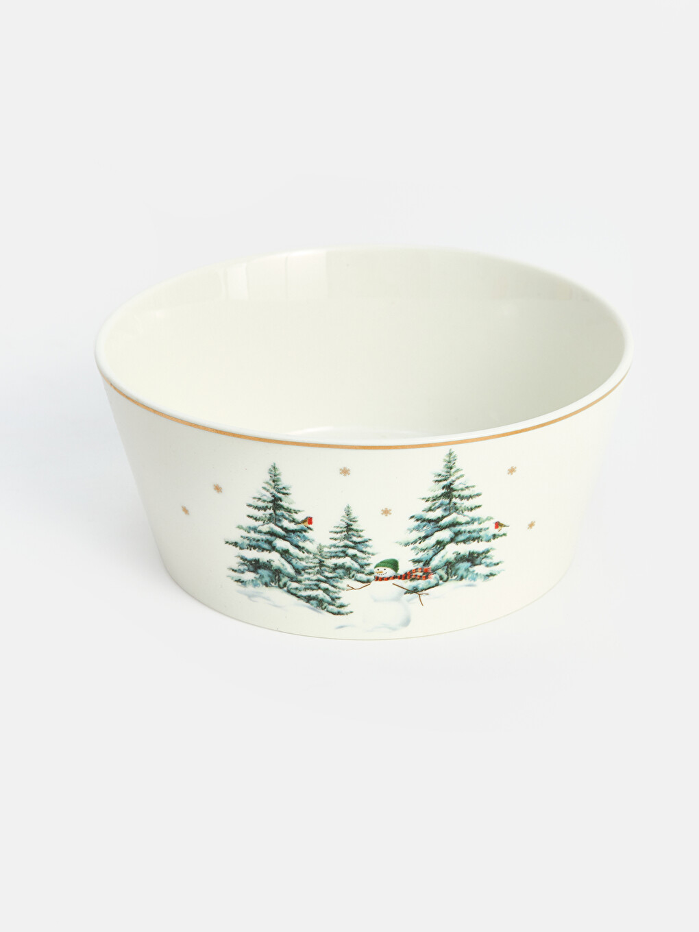 Winter Themed Snowman And Tree Printed Bowl-2