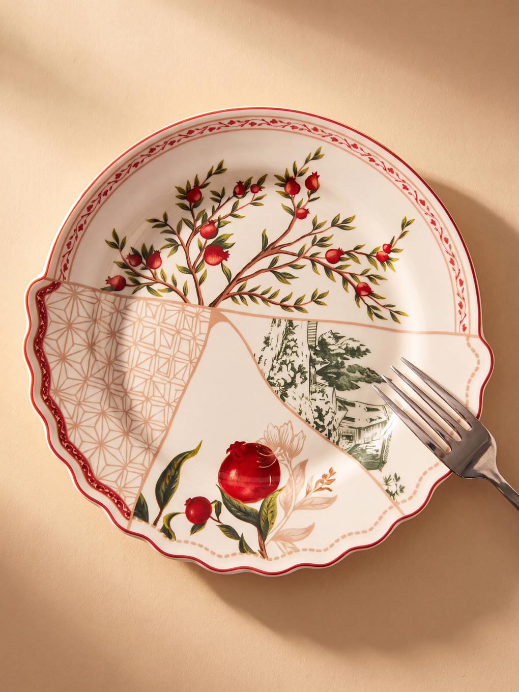 طبق كيك دائري منقوش 21 Cm