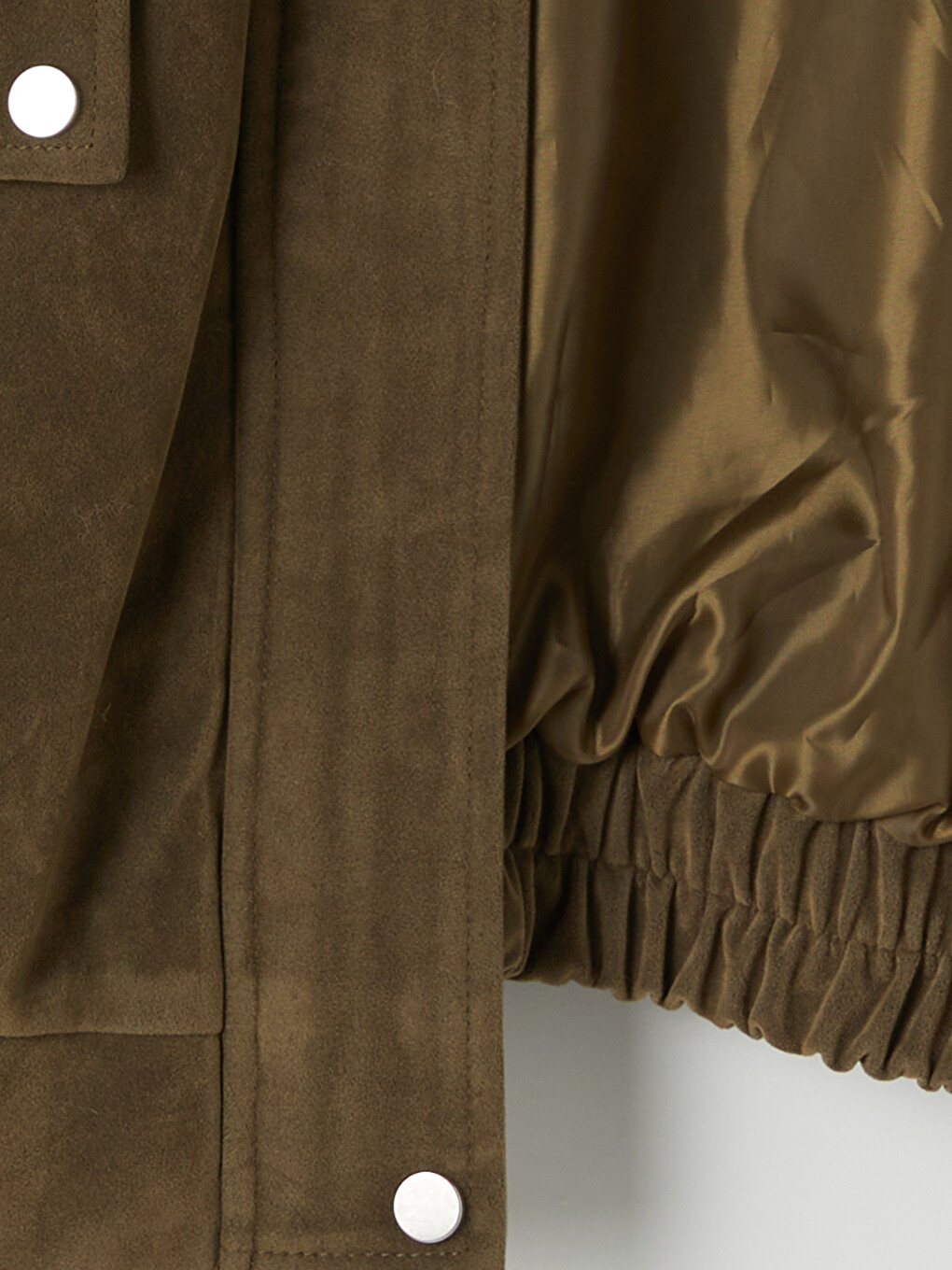 Xhaketë Mock Neck Me Pamje Suede Për Gra-8