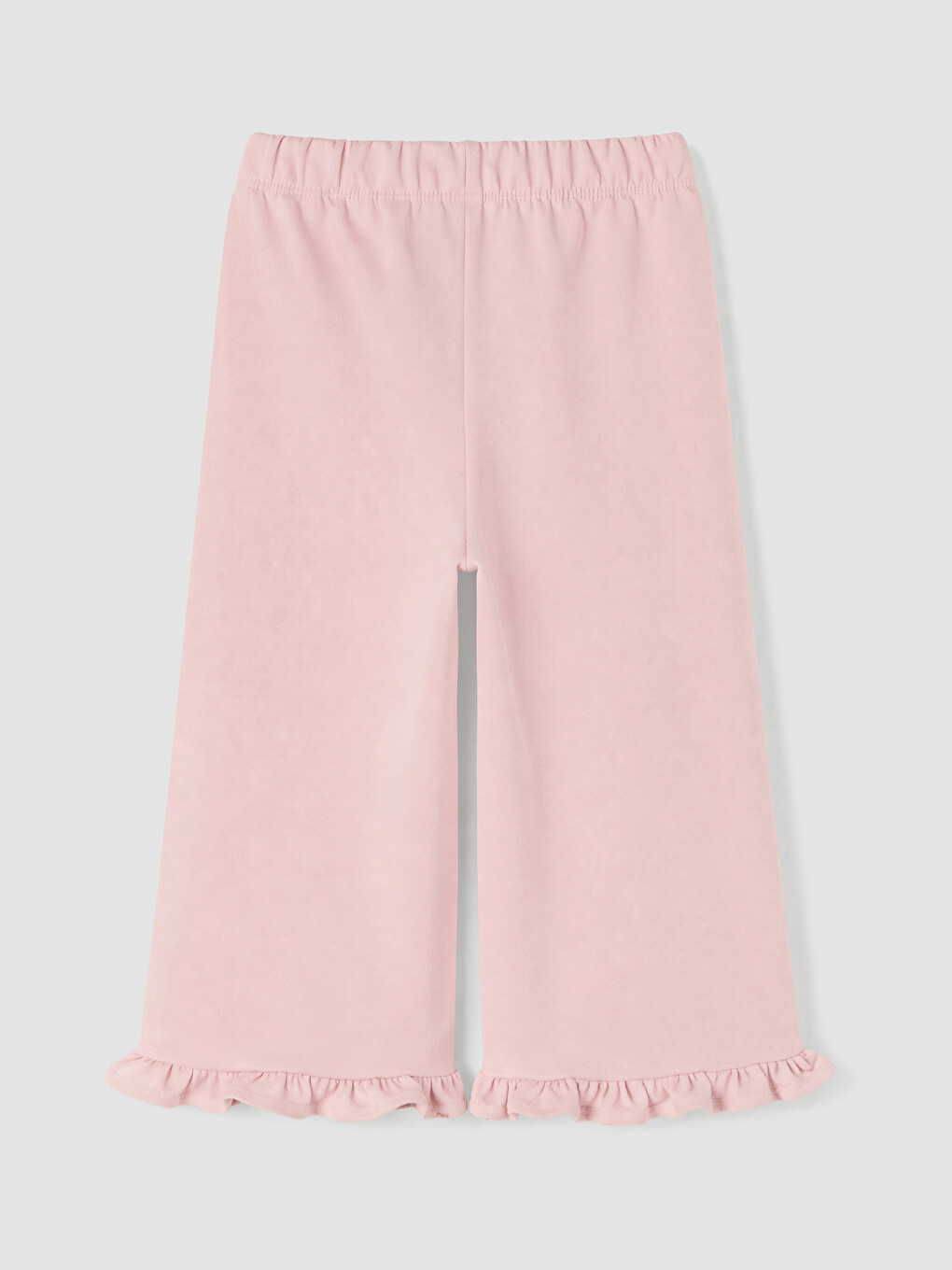 Pembe Beli Lastikli Fırfırlı Kız Çocuk Pantolon-2